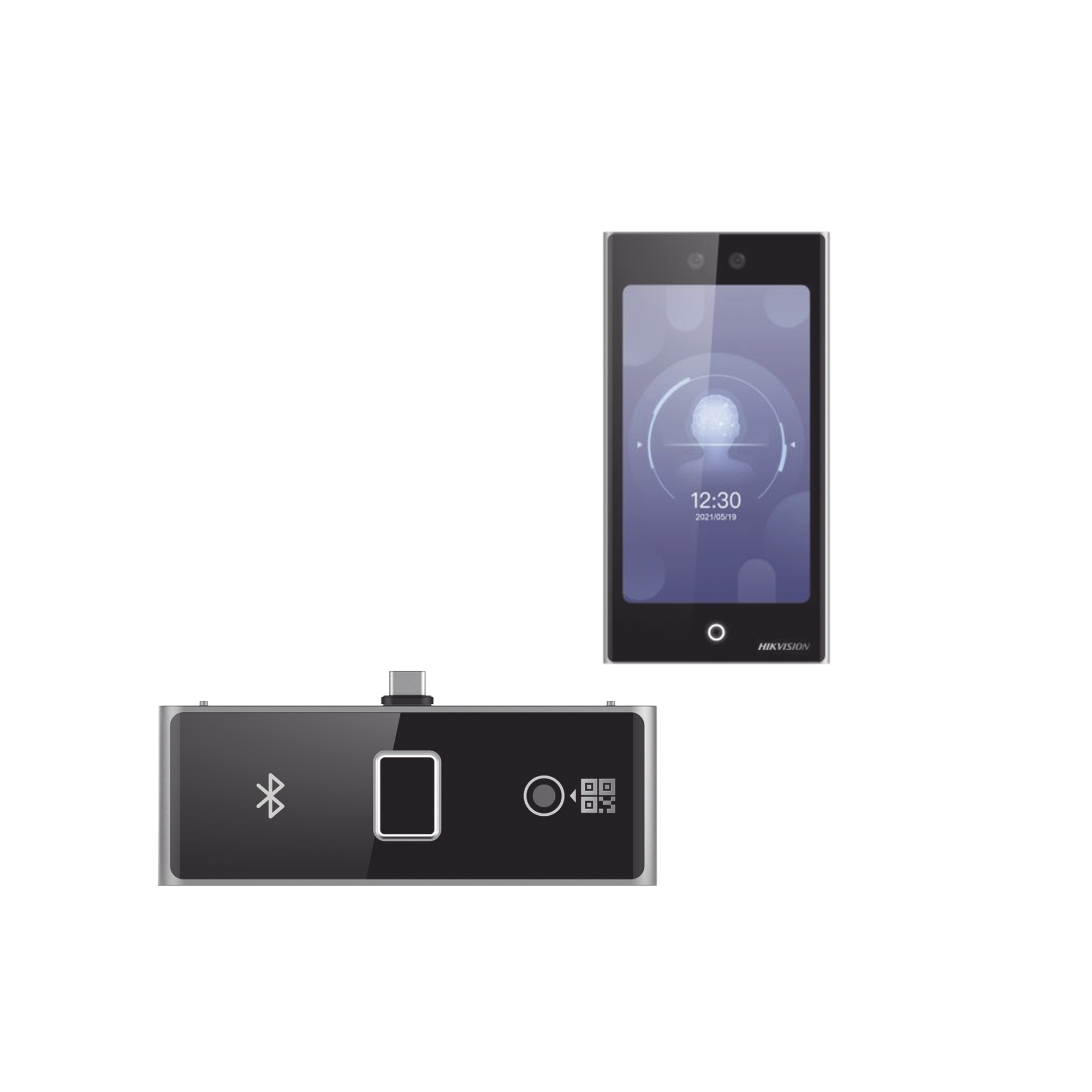 DS-K1T673DWX/K|Terminal Facial Min Moe WiFi con pantalla de 7" y Lector de Huellas, Códigos QR y Bluetooth / Exterior IP65 / 10,000 rostros y 50,000 tarjetas / Soporta módulo lector de Huella, QR y Bluetooth